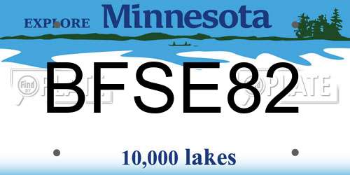 BFSE82 Minnesota License Plate