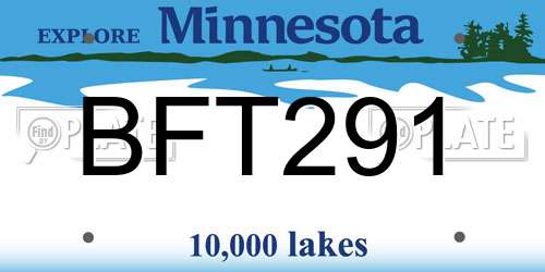 BFT291 Minnesota License Plate