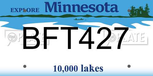 BFT427 Minnesota License Plate