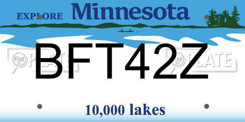 BFT42Z Minnesota License Plate