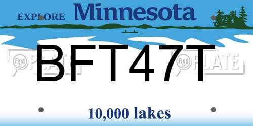 BFT47T Minnesota License Plate