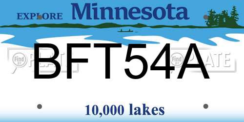 BFT54A Minnesota License Plate