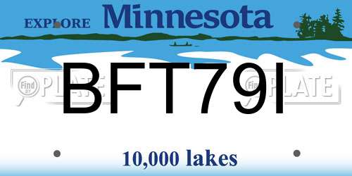 BFT79I Minnesota License Plate