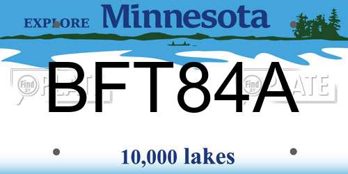 BFT84A Minnesota License Plate