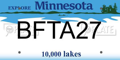 BFTA27 Minnesota License Plate