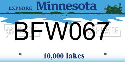 BFW067 Minnesota License Plate