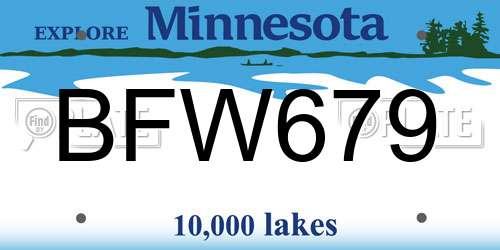 BFW679 Minnesota License Plate