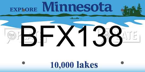 BFX138 Minnesota License Plate