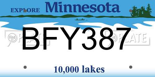 BFY387 Minnesota License Plate