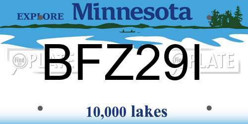 BFZ29I Minnesota License Plate