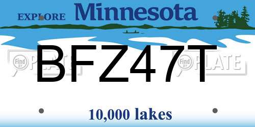 BFZ47T Minnesota License Plate