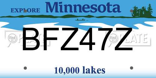 BFZ47Z Minnesota License Plate