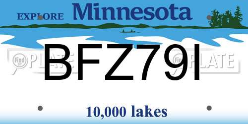 BFZ79I Minnesota License Plate