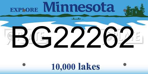 BG22262 Minnesota License Plate