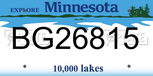 BG26815 Minnesota License Plate
