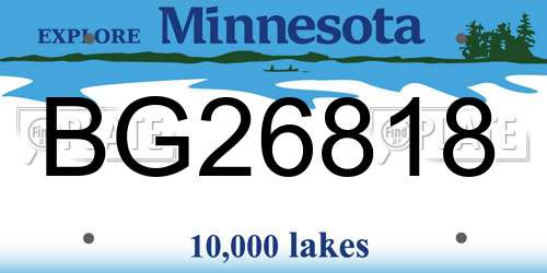 BG26818 Minnesota License Plate