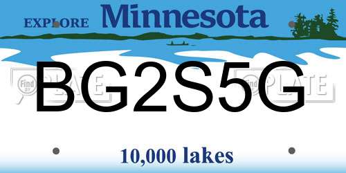 BG2S5G Minnesota License Plate
