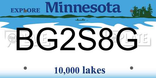 BG2S8G Minnesota License Plate