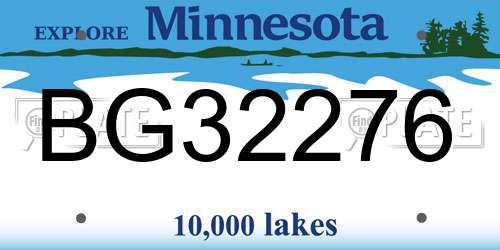 BG32276 Minnesota License Plate