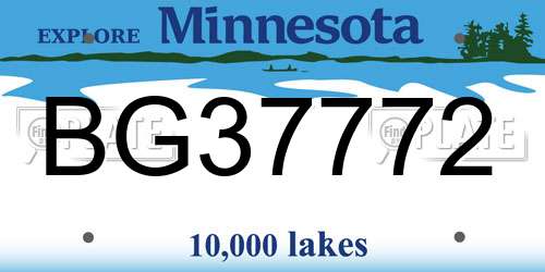 BG37772 Minnesota License Plate
