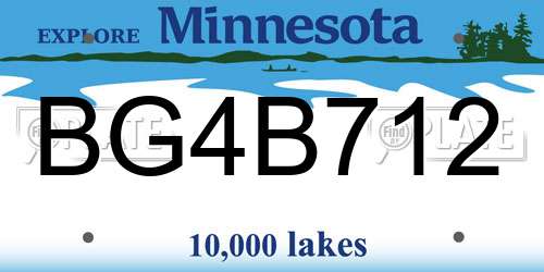 BG4B712 Minnesota License Plate