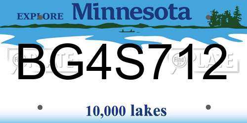 BG4S712 Minnesota License Plate