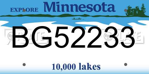 BG52233 Minnesota License Plate