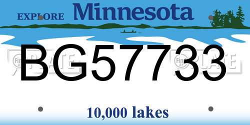 BG57733 Minnesota License Plate