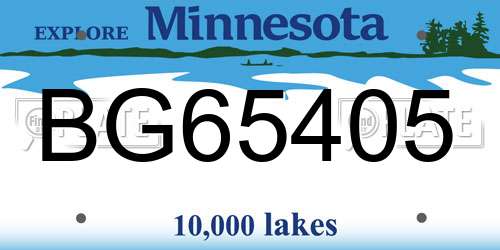 BG65405 Minnesota License Plate