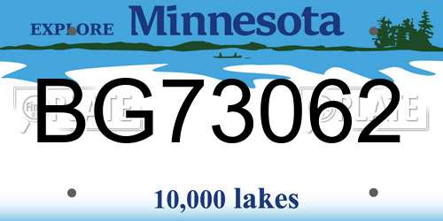 BG73062 Minnesota License Plate