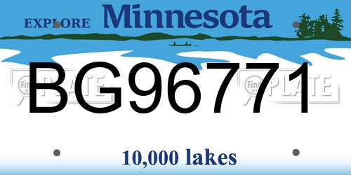 BG96771 Minnesota License Plate
