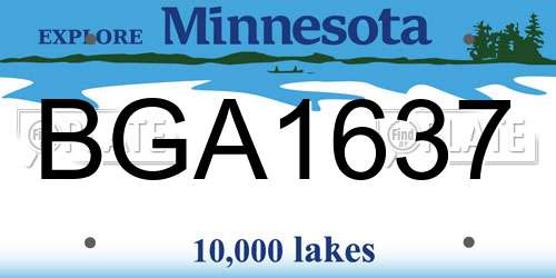 BGA1637 Minnesota License Plate