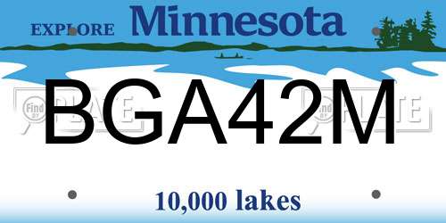BGA42M Minnesota License Plate