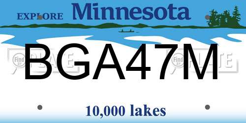 BGA47M Minnesota License Plate