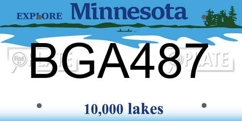 BGA487 Minnesota License Plate