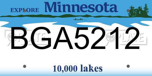 BGA5212 Minnesota License Plate