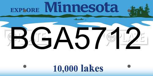 BGA5712 Minnesota License Plate