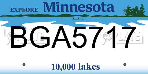BGA5717 Minnesota License Plate