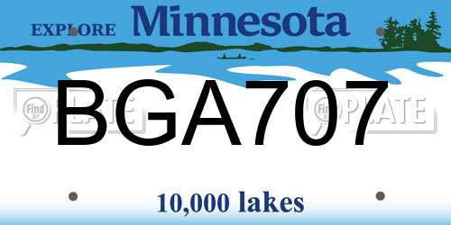 BGA707 Minnesota License Plate