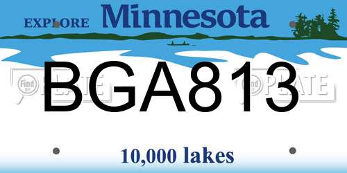 BGA813 Minnesota License Plate