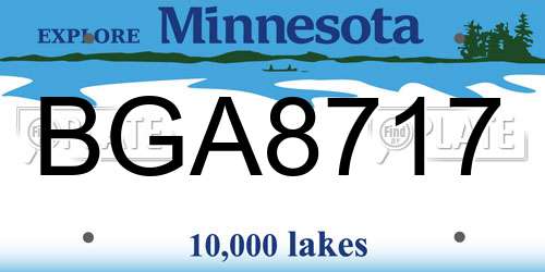 BGA8717 Minnesota License Plate