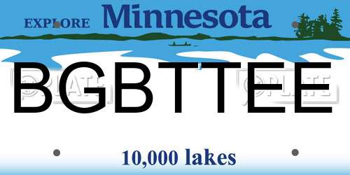 BGBTTEE Minnesota License Plate