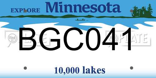 BGC041 Minnesota License Plate