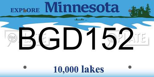 BGD152 Minnesota License Plate