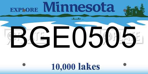 BGE0505 Minnesota License Plate