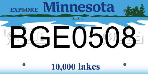 BGE0508 Minnesota License Plate