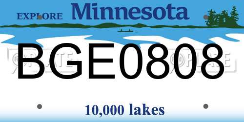 BGE0808 Minnesota License Plate