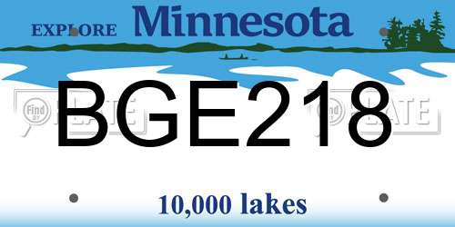 BGE218 Minnesota License Plate