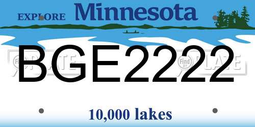 BGE2222 Minnesota License Plate