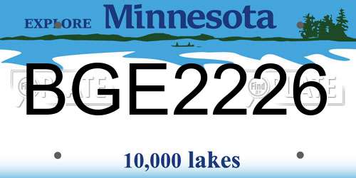 BGE2226 Minnesota License Plate